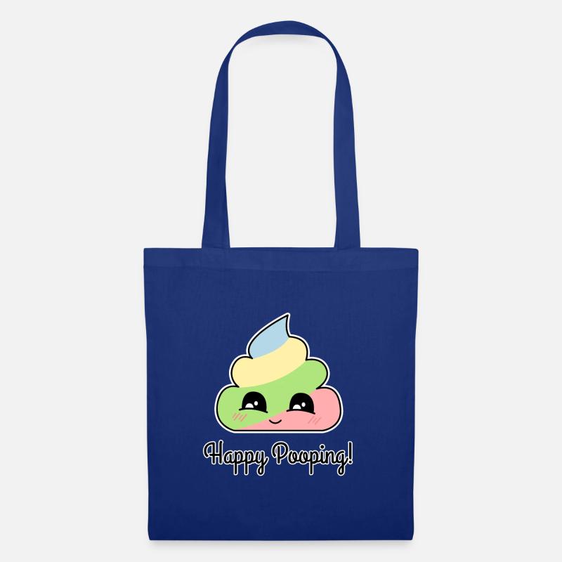 Happy Pooping - Stoffbeutel - Royalblau