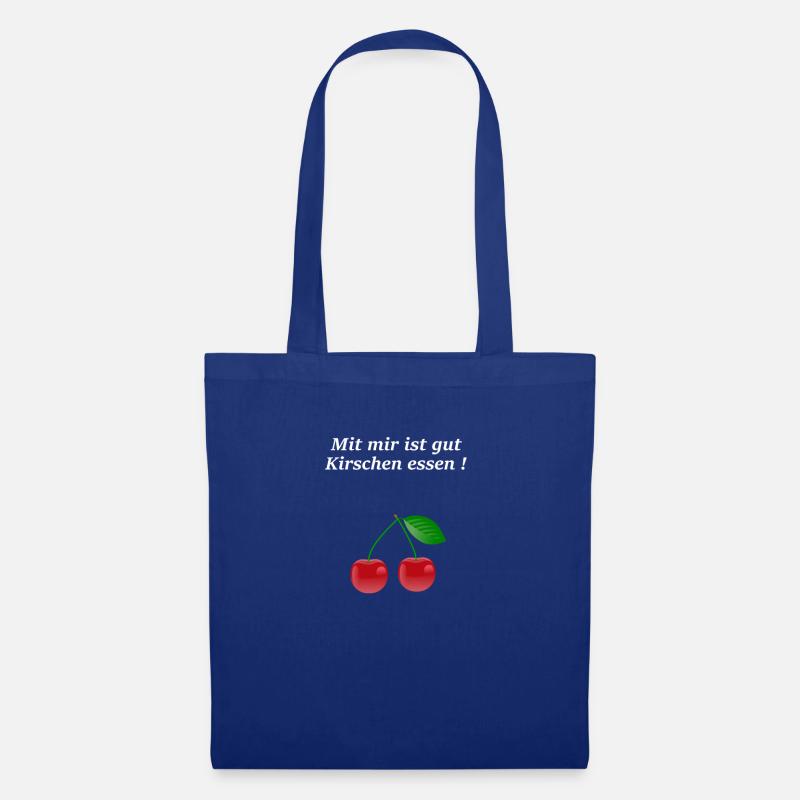 Kirschen essen Geschenk Spruch - Stoffbeutel - Royalblau