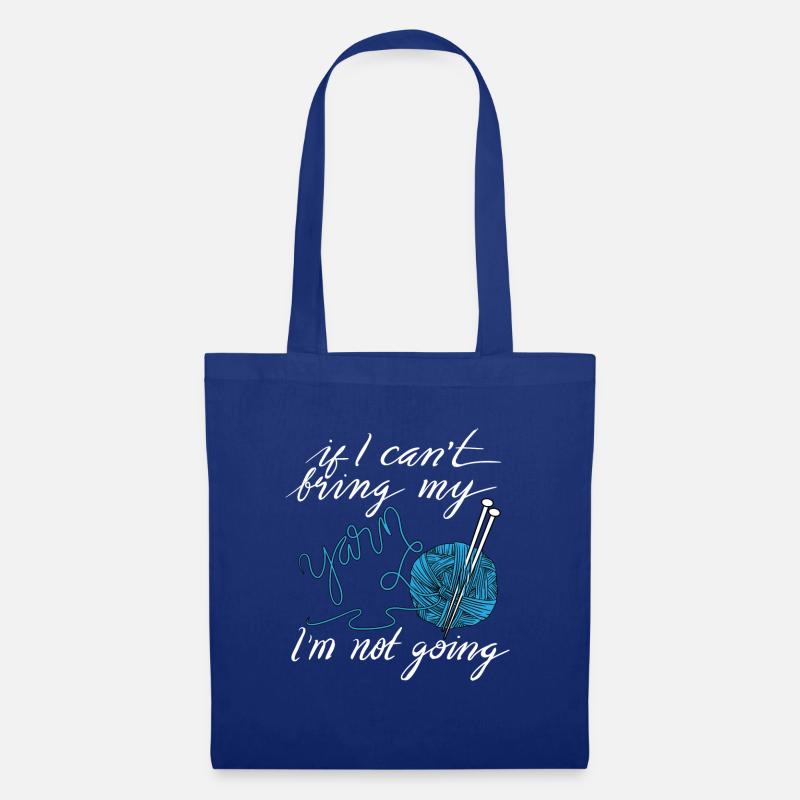 Wenn ich mein Garn, das Quilting-Hemd strickt, kippe - Stoffbeutel - Royalblau