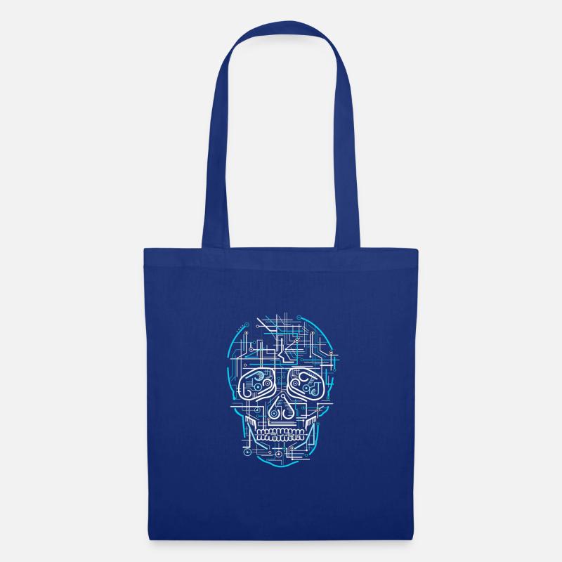 electric skull tshirt ✅ - Stoffbeutel - Royalblau