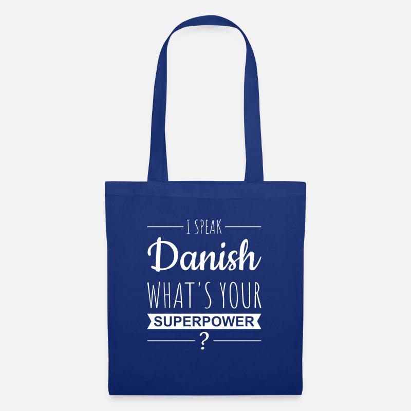 Ich spreche Dänisch - Superpower | Geschenkidee - Stoffbeutel - Royalblau