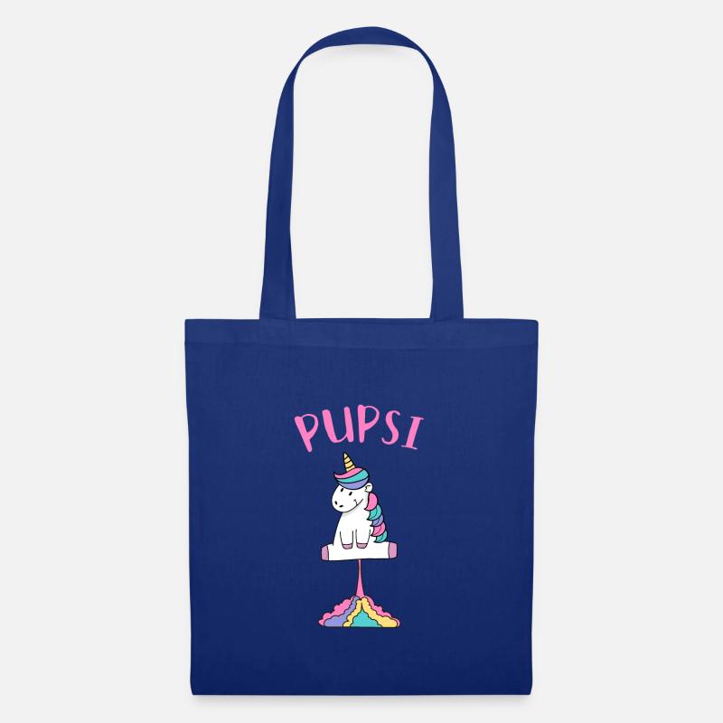 Pupsi Einhorn-Pups Einhorn Furz Regenbogen - Stoffbeutel - Royalblau
