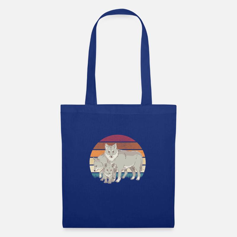 Wolfsrudel Wölfe Wolf - Stoffbeutel - Royalblau