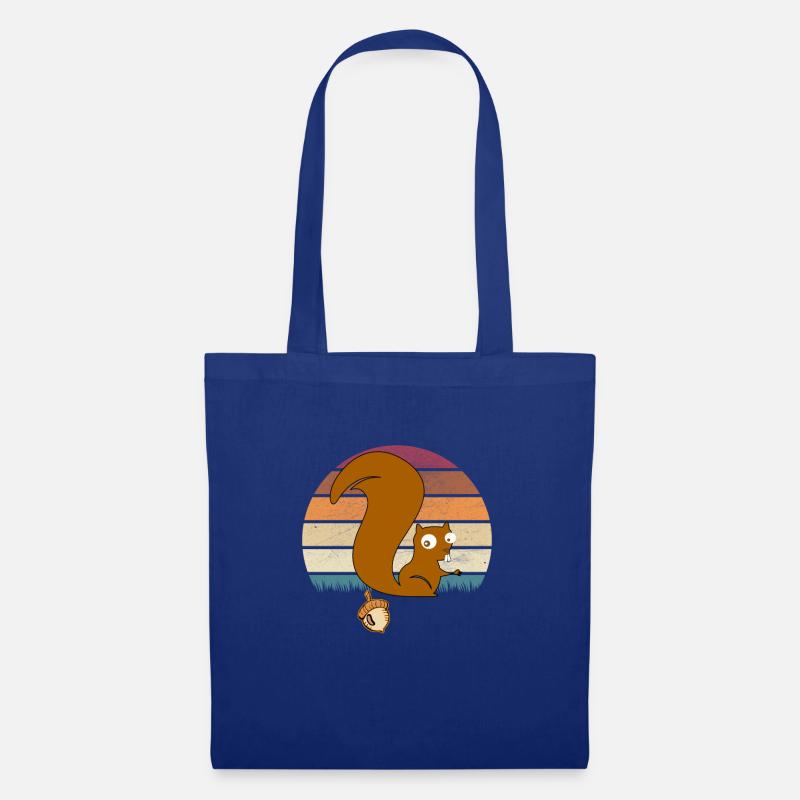 Lustiges Eichhörnchen Nuss Geschenk - Stoffbeutel - Royalblau