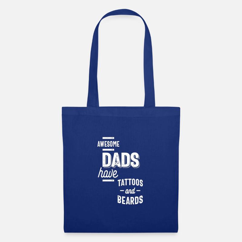 Awesome Dads Have Tattoos And Beards - Stoffbeutel - Royalblau