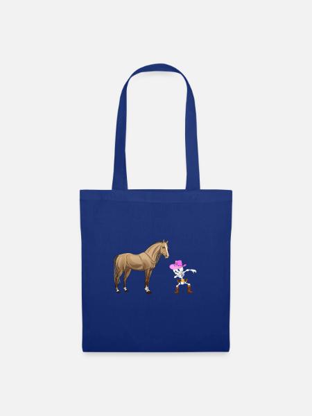 Pferd Reiten Tanzen Skelett Rosa Hut Cowboy Swag - Stoffbeutel - Royalblau