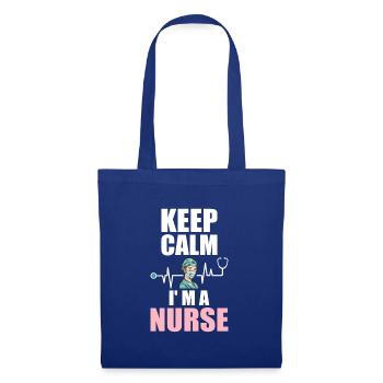 Keep Calm I' M A Nurse Heartbeat Doctor Health - Stoffbeutel - Royalblau - Vorne