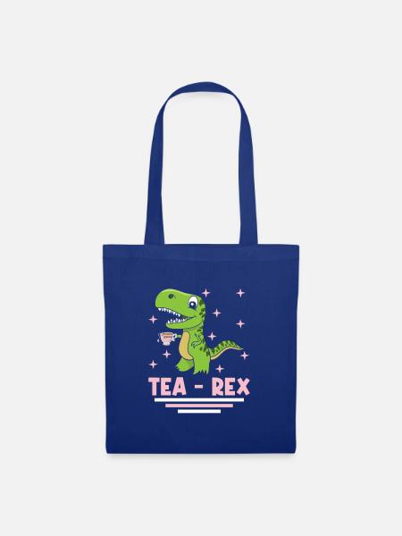 Dinosaurier Tea Rex Jungen Mädchen Saurus Geschenk - Stoffbeutel - Royalblau