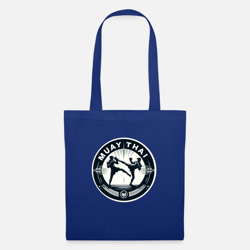 Muay Thai Illustration - Stoffbeutel - Royalblau