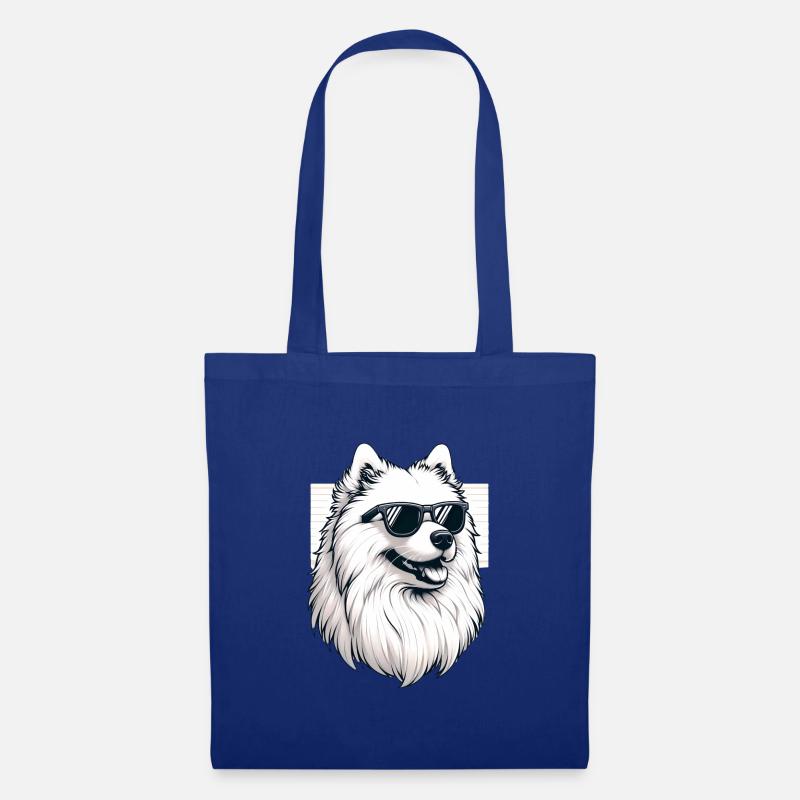 Samojeden Hund Geschenke Niedlicher Samojeden Hund Grafik - Stoffbeutel - Royalblau