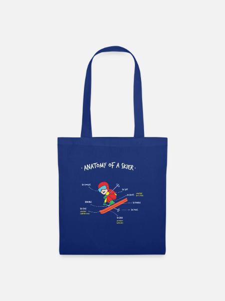 Anatomie eines Skifahrers - Stoffbeutel - Royalblau