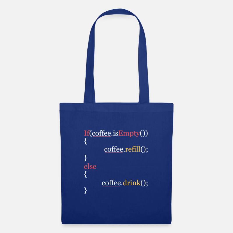 Funny Coffee Code Programmers - Stoffbeutel - Royalblau