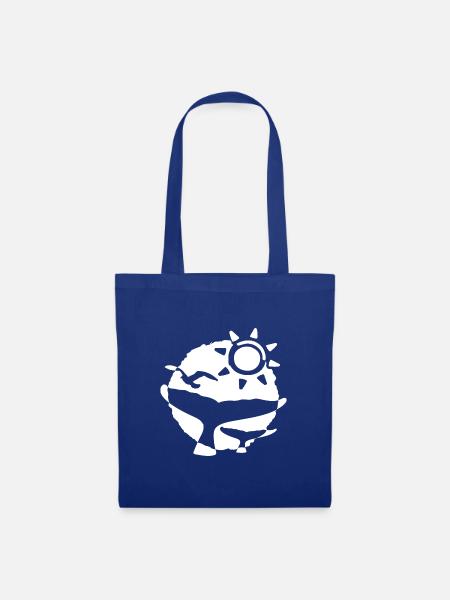 Island Wal Motiv Walbeobachtung Whale Watching - Stoffbeutel - Royalblau