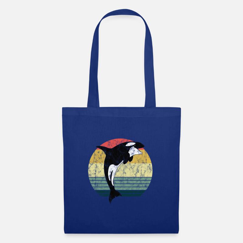 Orca Schwertwal Killerwal Geschenk Retro Wal Ozean - Stoffbeutel - Royalblau