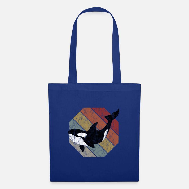 Orca Schwertwal Killerwal Geschenk Retro Wal Ozean - Stoffbeutel - Royalblau