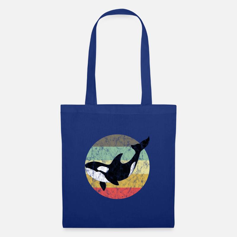 Orca Schwertwal Killerwal Geschenk Retro Wal Ozean - Stoffbeutel - Royalblau