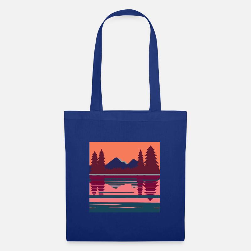 See mit Berge - Stoffbeutel - Royalblau