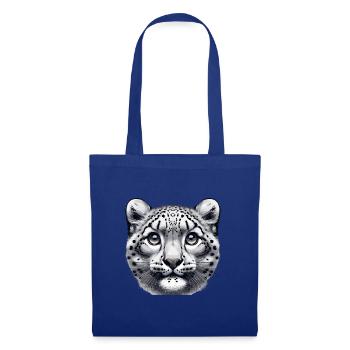 Schneeleopard Leopard Weißer Leopard - Stoffbeutel - Royalblau - Vorne