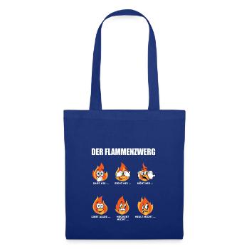 Flammenzwerg Feuerwehr Feuerwehrfrau Geschenk - Stoffbeutel - Royalblau - Vorne