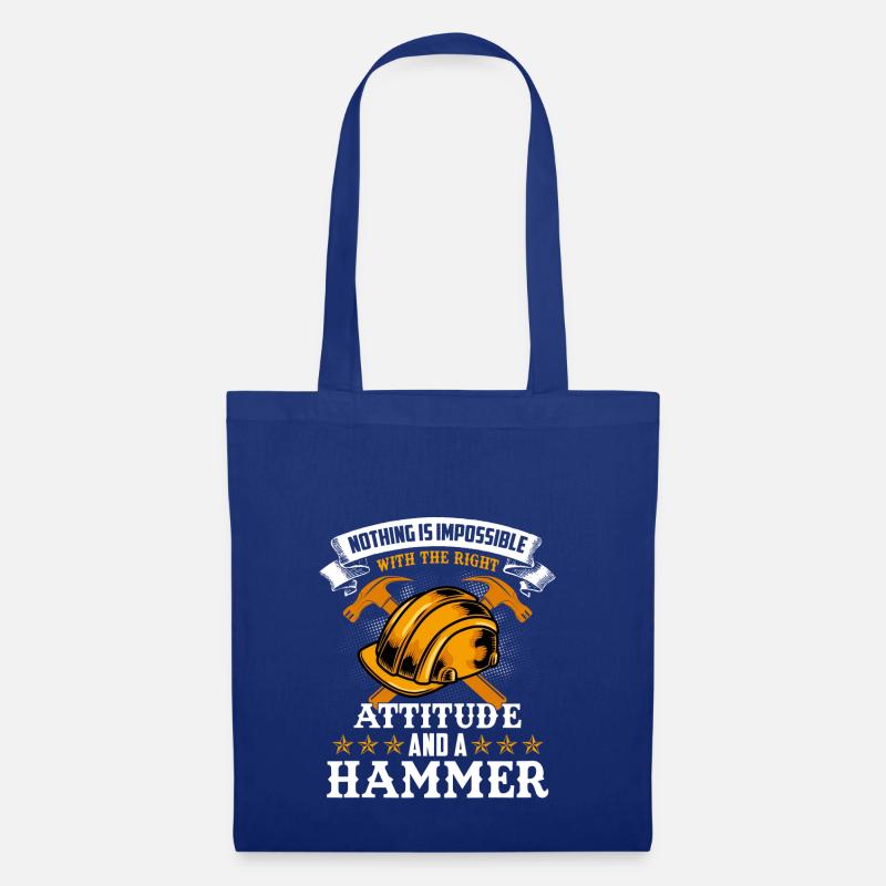 construction worker hammer - Stoffbeutel - Royalblau