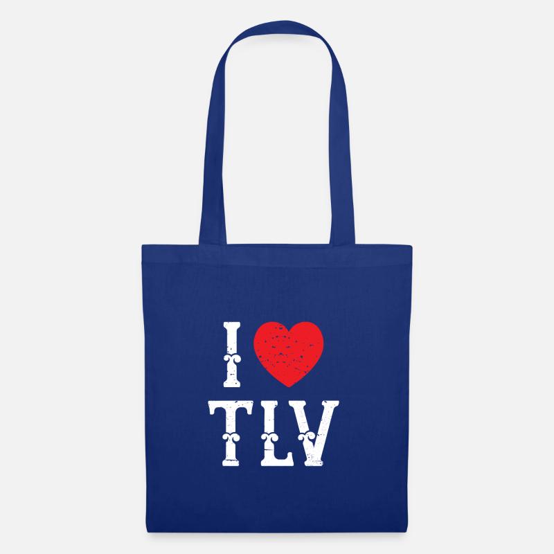 Ich liebe Tel Aviv mit Distressed Heart Juden - Stoffbeutel - Royalblau