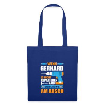 GERHARD Name Geschenk Reparatur reparieren - Stoffbeutel - Royalblau - Vorne