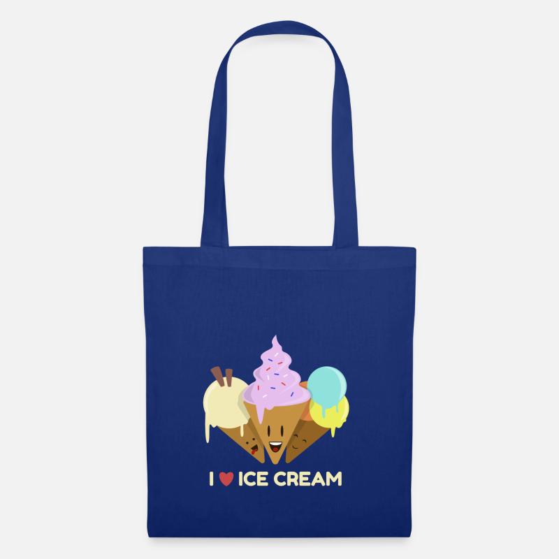 Ich liebe Eis - Stoffbeutel - Royalblau