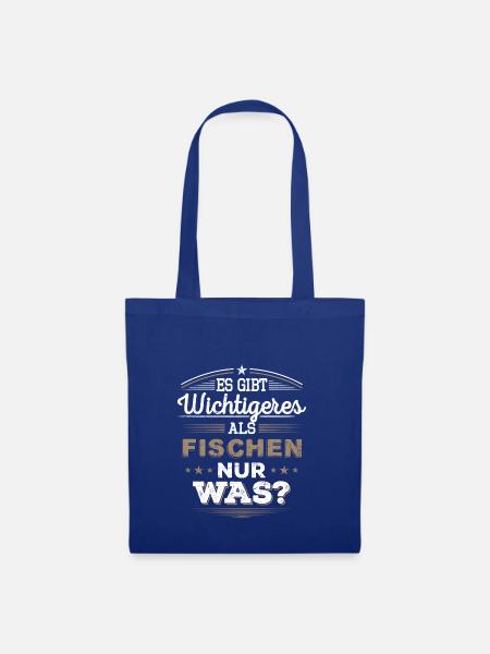 fischen, Fischer, Geschenk - Stoffbeutel - Royalblau