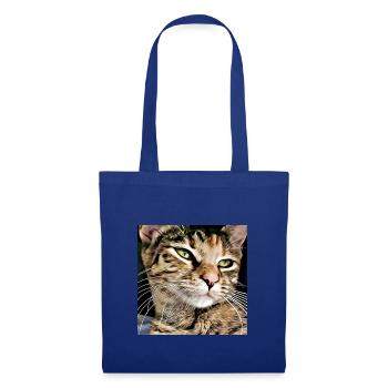Tabby cat portrait - Tote Bag - royal blue - Front