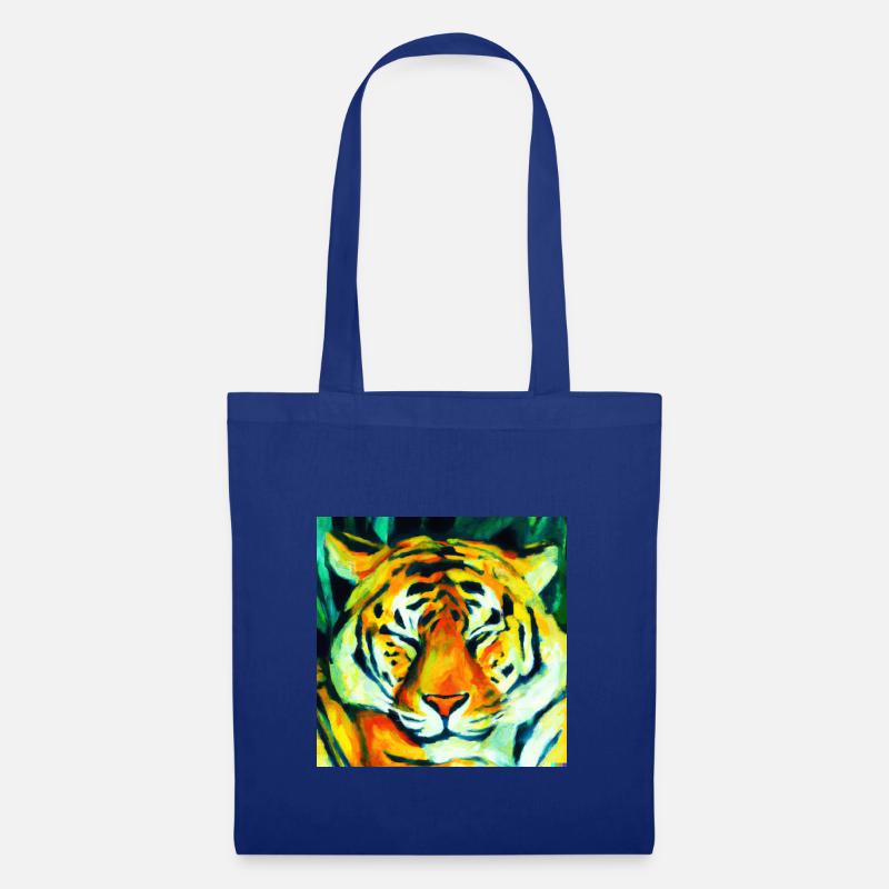 Raubkatze Ölgemälde - Stoffbeutel - Royalblau