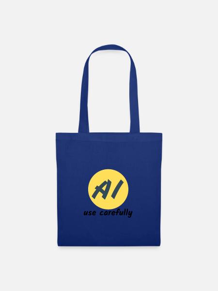 AI use carefully - Stoffbeutel - Royalblau