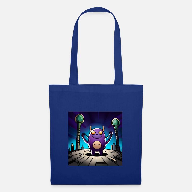 Monstre violet mignon - Sac en tissu - bleu royal