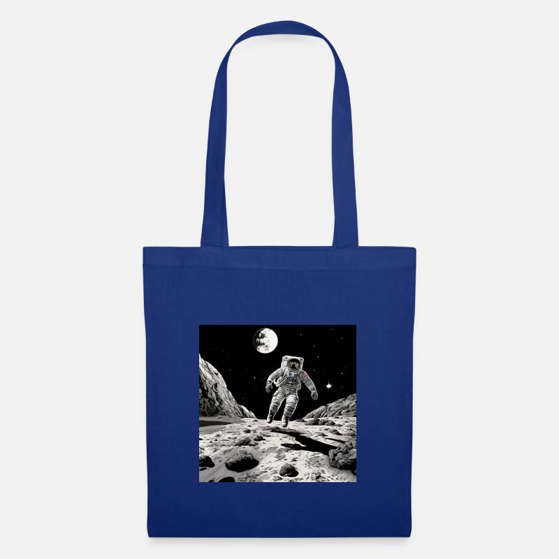 Man in the Moon comic - Stoffbeutel - Royalblau