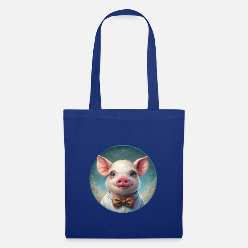 Schwein - Stoffbeutel - Royalblau