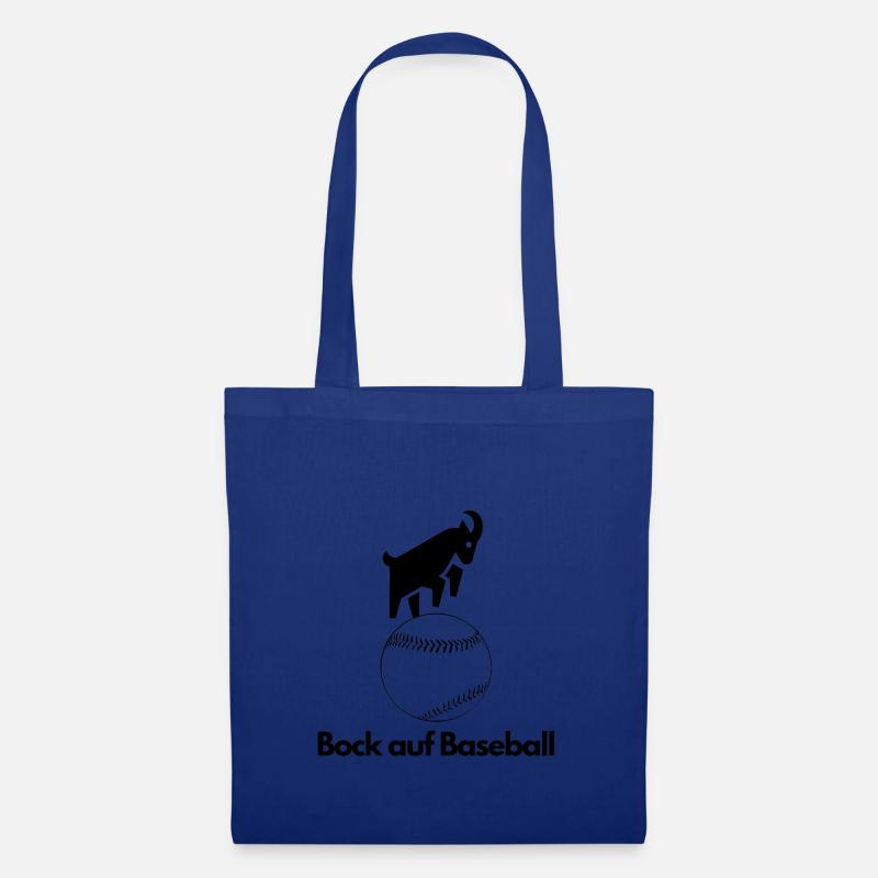 Bock auf Baseball – Lustiges Design - Stoffbeutel - Royalblau