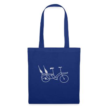 Lustiges Geschenk für Fahrradfahrer mit Lastenrad - Stoffbeutel - Royalblau - Vorne