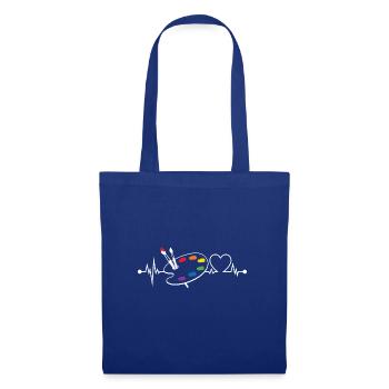 Painting Drawing Art Brush Painter Heartbeat - Tote Bag - royal blue - Front
