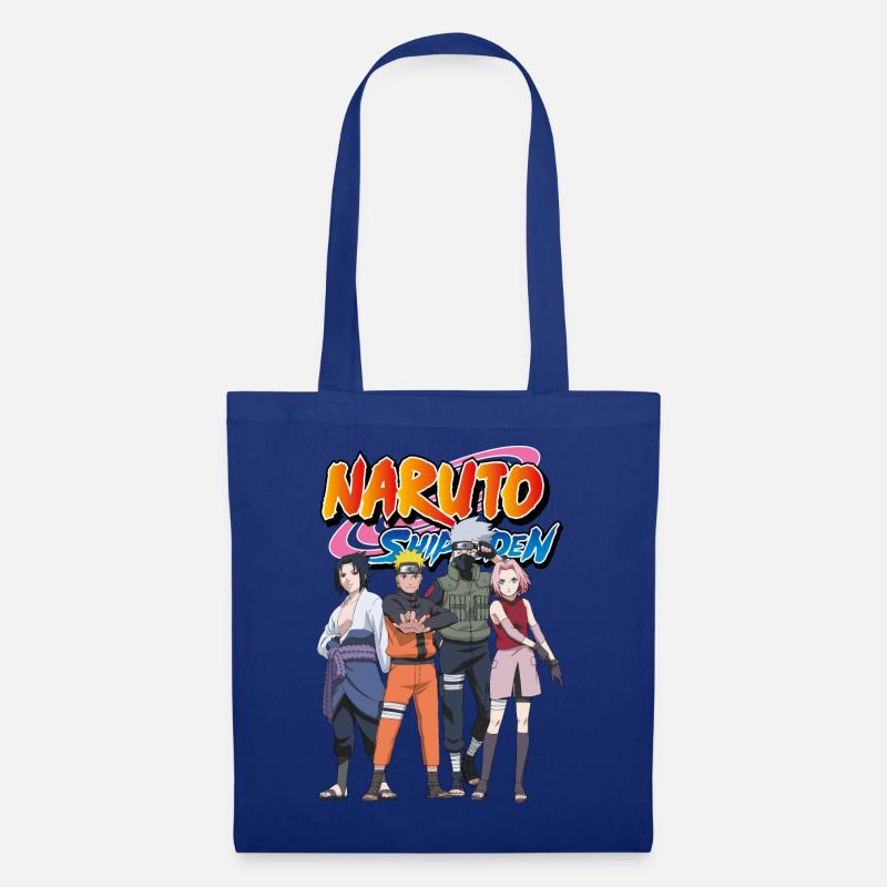 Naruto Shippuden Sasuke, Naruto, Kakashi & Sakura - Stoffbeutel - Royalblau