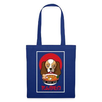 Cavalier King Charles Spaniel Ramen Dog japonais - Sac en tissu - bleu royal - Devant