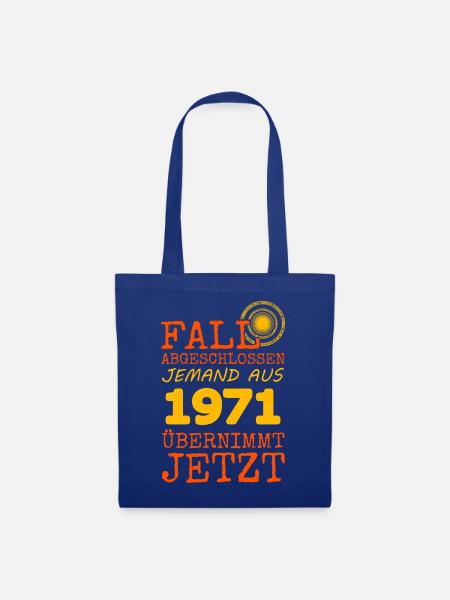 abgeschlossen 1971 - Stoffbeutel - Royalblau