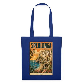 Entdecken Sie die italienische Strandstadt Sperlonga in Italien - Stoffbeutel - Royalblau - Vorne