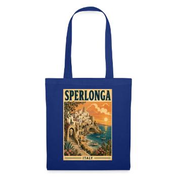 Erleben Sie die italienische Strandstadt Sperlonga, Italien - Stoffbeutel - Royalblau - Vorne