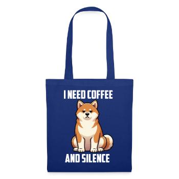 I Need Coffee and Silence Akita Akitabesitzer - Stoffbeutel - Royalblau - Vorne