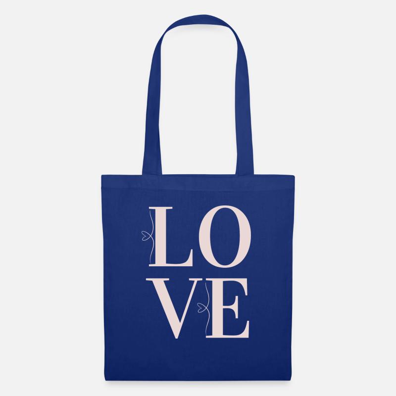Love - Liebe - Stoffbeutel - Royalblau