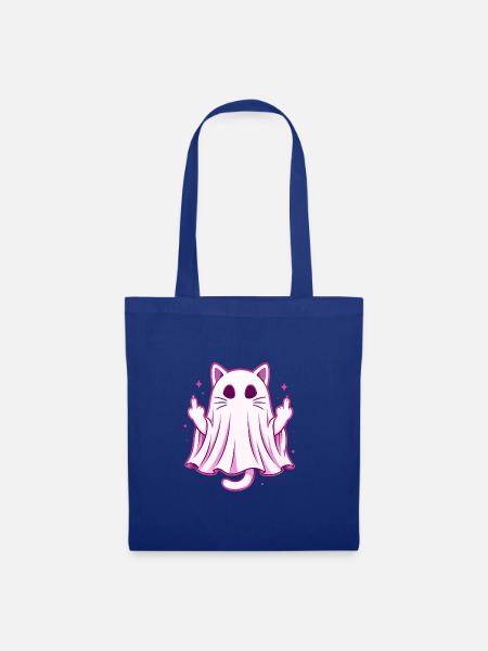 Geisterkatze Mittelfinger - Stoffbeutel - Royalblau