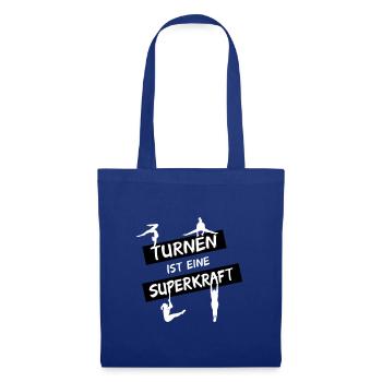 Turnen ist eine Superkraft, Turnerin - Stoffbeutel - Royalblau - Vorne
