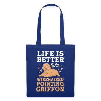 Griffon Hund - Stoffbeutel - Royalblau - Vorne