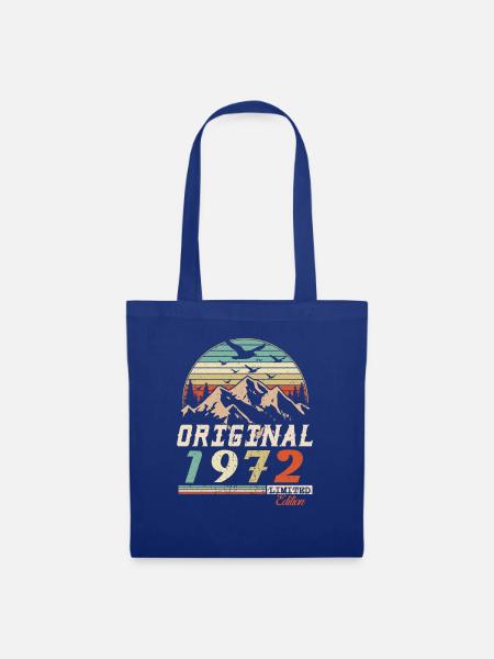 1972 Vintage Retro Geburtstag Vintage Geschenk - Stoffbeutel - Royalblau