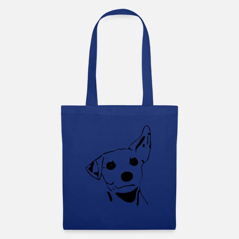 Hund, aufmerksam, Geschenk, Idee - Stoffbeutel - Royalblau
