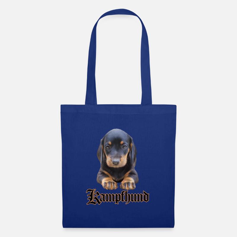 Dackel Kampfhund - Stoffbeutel - Royalblau